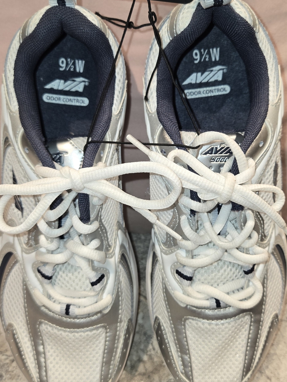Avia White and Gray Women's Athletic Sneakers